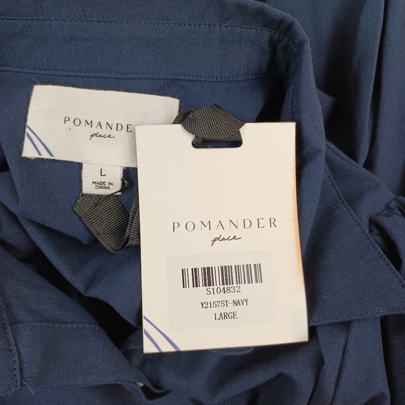 Tuckernuck Pomander Place Navy Cotton Mabel Dress Size L Women Preppy Pockets - Picture 4 of 16